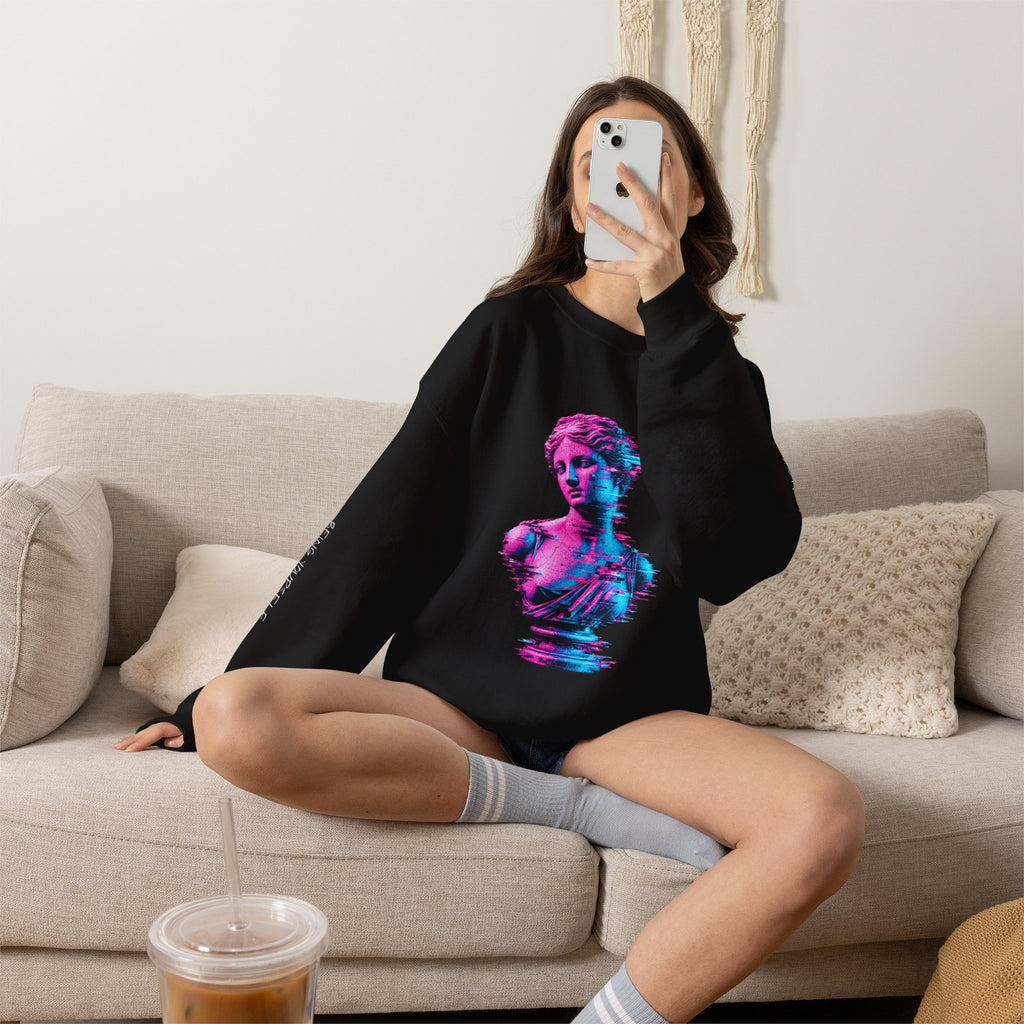Vaporwave Venus Bust Crewneck Sweatshirt (Beauty In Being Yourself)