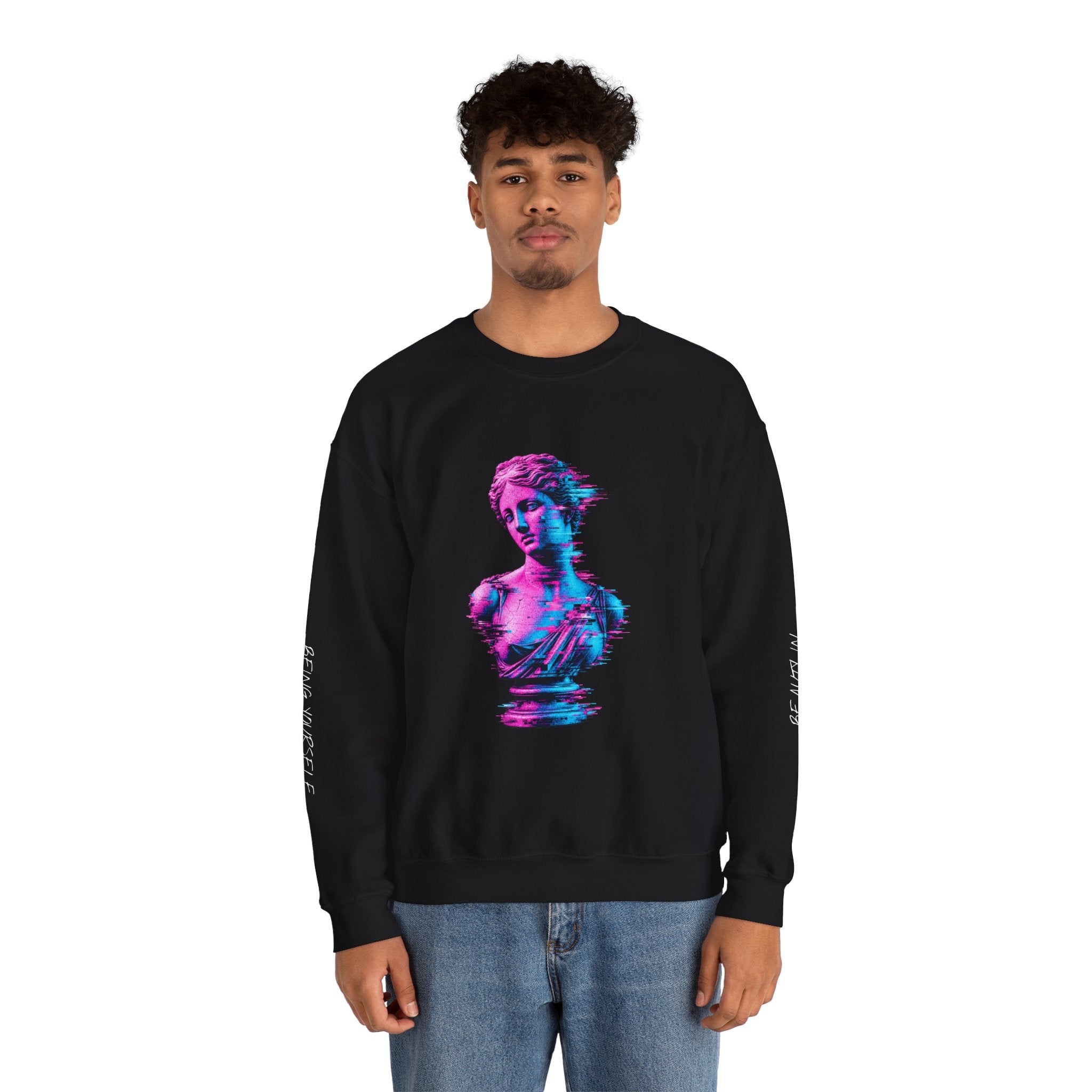 Vaporwave Venus Bust Crewneck Sweatshirt (Beauty In Being Yourself)
