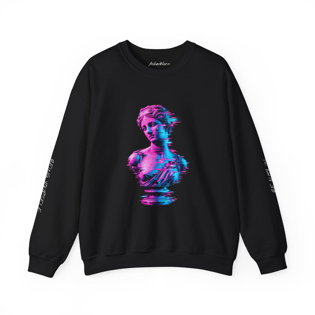 Vaporwave Venus Bust Crewneck Sweatshirt (Beauty In Being Yourself)