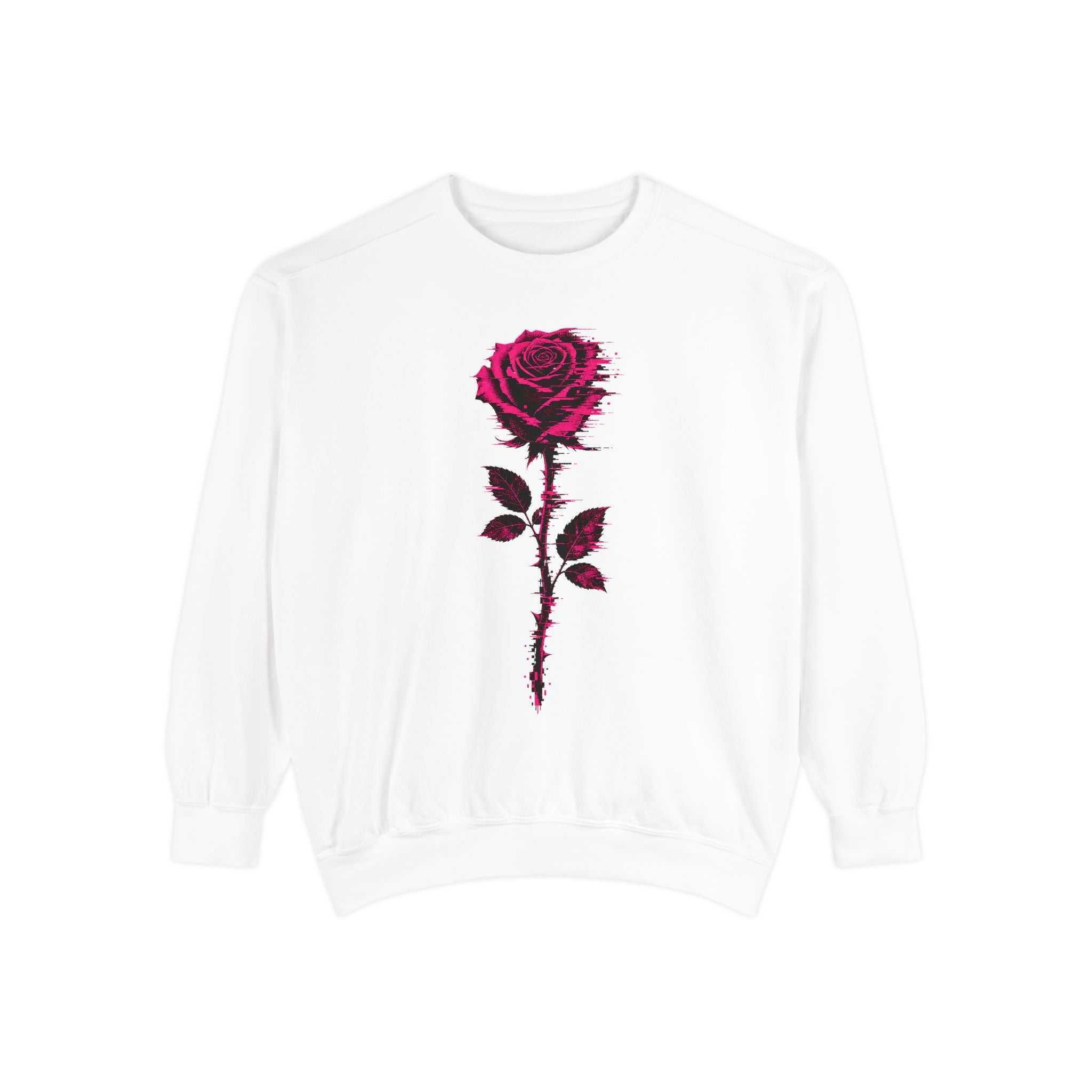 Rose Graphic Sweatshirt — 'ASHENWORN V.01' Back Print